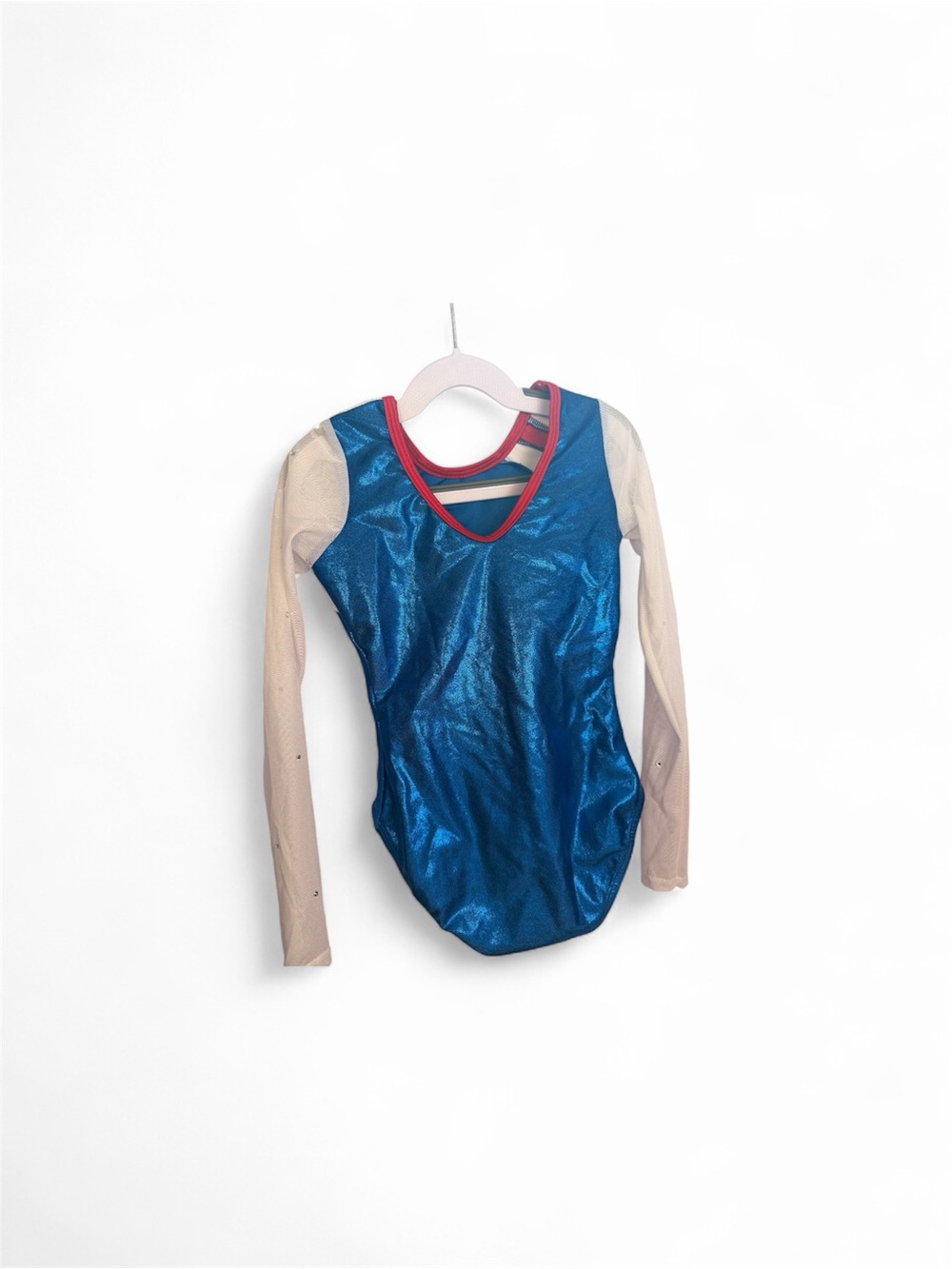 Kids Blue Star Long-Sleeve Gymnastics Leotard - Picture 2 of 2